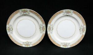 yzLb`piEHEE@m^[J[`Ci~Xe[Ԃ̍كp^[̃T_v[gZbgNORITAKE china Mystery #56 Floral Urns pattern Set of 2 Salad Plates - 7-5/8