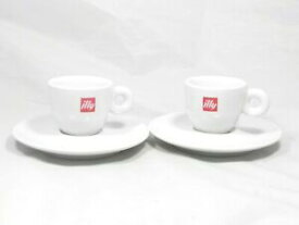 【送料無料】キッチン用品・食器・調理器具・陶器　セットイリーエスプレッソカップソーサーホワイトレッドロゴポルトガル優れた2 Sets illy Espresso Cups &amp; Saucers White Red Logo Portugal EXCELLENT