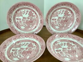 【送料無料】キッチン用品・食器・調理器具・陶器　チャーチルローザピンクウィロースープボウルクーペパスタ?のセット?優れた条件Churchill ROSA Pink WILLOW Soup Bowls Coupe Pasta ~Set of 4.~Excellent Condition