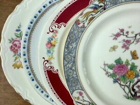 【送料無料】キッチン用品・食器・調理器具・陶器　不一致中国ランチョンプレートヴィンテージカラフルMismatched China Luncheon Plates Vintage ~ Set of 4 ~ Colorful　~8 1/2“ - 9 1/4”
