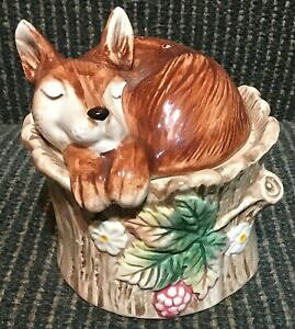yzLb`piEHEE@tBbcƃtCh͐؂芔ƃRVEVF[J[ɃLcl~Fitz and Floyd Laying Fox on Stump Salt and Pepper Shakers