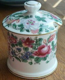 【送料無料】キッチン用品・食器・調理器具・陶器　クラウンスタッフォードシャー千花カラフルジャムポット優れた条件Crown Staffordshire Thousand Flowers Colorful Jam Pot Excellent Condition