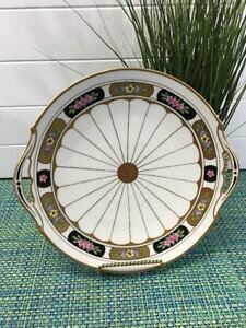 yzLb`piEHEE@sbJ[hAeB[Nnhhꂽ舵P[Lv[gPickard China Antique Hand Painted Handled Porcelain Cake Plate