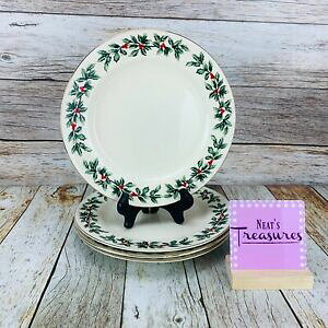 yzLb`piEHEE@`oEuU[YS[hgNX}XfBi[v[gZbgFormalities Baum Brothers HOLLY Porcelain Gold Trim Christmas Dinner Plate Set 