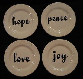 【送料無料】キッチン用品・食器・調理器具・陶器　プレートピースラブジョイ希望前菜スナックデザート磁器セットPlates Peace Love Joy Hope Appetizer Snack Dessert 8 Porcelain Set 4