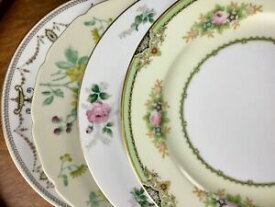 【送料無料】キッチン用品・食器・調理器具・陶器　ヴィンテージミスマッチ中国ディナープレートピンクグリーンフローラルセットVintage Mismatched China Dinner Plates ~ Pink &amp; Green Florals~ Set of 4