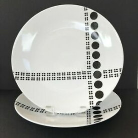 【送料無料】キッチン用品・食器・調理器具・陶器　セットスタジオノヴァコロンバスサークルブラックディナープレートSet of 2 Studio Nova COLUMBUS CIRCLE BLACK 11 Dinner Plates Y0739