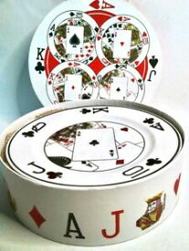 【送料無料】キッチン用品・食器・調理器具・陶器　ナンタケットホームポーカーカードデザートプレートエースキングクイーンジャック料理のセットNantucket Home - Set of 4 Poker Cards Dessert Plates Ace King Queen Jack Dishe