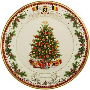 yzLb`piEHEE@čōꂽẼxM[v[g̎̔NNX}Xc[V@\LENOX Annual Christmas Trees Around the World Belgium Plate-Made in the USA; NE