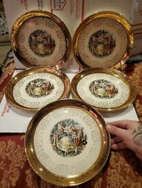 【送料無料】キッチン用品・食器・調理器具・陶器　ヴィンテージクレストオゴールドサビンディナープレート5 Vintage Crest-o-Gold Sabin 22K 9 Dinner Plates