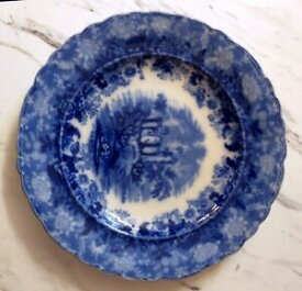 【送料無料】キッチン用品・食器・調理器具・陶器　年代クリフ・イングランド・ヴィネット半磁流青板1890s Cliff England Vignette semi porcelain flow blue plate