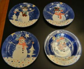 【送料無料】キッチン用品・食器・調理器具・陶器　ノリターケエポックパターンセットサラダプレートクリスマスNoritake Epoch MR. SNOWMAN 4 Pattern Set of Salad Plates (9 in) Christmas