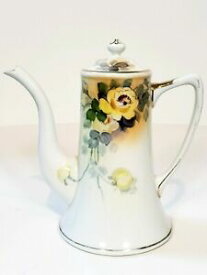 【送料無料】キッチン用品・食器・調理器具・陶器　日本手描きイエローローズティーポット花柄Nippon Handpainted Yellow Roses Teapot Floral Pattern
