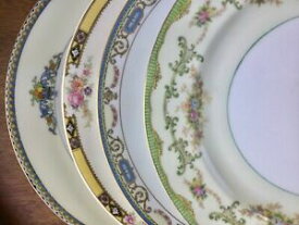 【送料無料】キッチン用品・食器・調理器具・陶器　ミスマッチ中国ディナープレートカラフルフローラルセットVtg Mismatched China Dinner Plates ~ Colorful Florals ~ Set of 4~