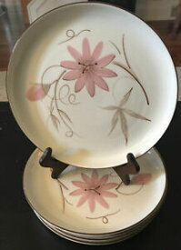 【送料無料】キッチン用品・食器・調理器具・陶器　ウィンフィールドカリフォルニア中国パッションフラワーピンクディナープレート年代のロットLot Of 5 Winfield California China Passion Flower Pink Dinner Plates 10 1950s