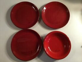 【送料無料】キッチン用品・食器・調理器具・陶器　ヴィンテージマンマロレッドディナーウェアディナープレートパスタボウルVintage Mamma Ro Red Dinnerware 3 Dinner Plates &amp; 1 Pasta Bowl