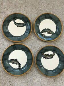 yzLb`piEHEE@EBAY\m}pނlv[gZbgoX^T[gEgWilliams Sonoma English Angler Fish Plates - Set 4 Bass Cod Salmon Trout 8.75