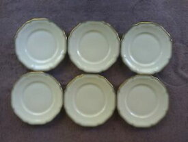 【送料無料】キッチン用品・食器・調理器具・陶器　ハッシェンロイターワイマールサラダプレートホワイトブラックゴールドトリムセットHutschenreuther Weimar Salad Plates White Black Gold Trim 7.5 Set of 6