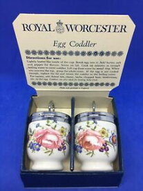 【送料無料】キッチン用品・食器・調理器具・陶器　ヴィンテージロイヤルウスターダブルエッグコドラーボーンマス咲く花Vintage Royal Worcester Double Egg Coddlers Bournemouth Blooming Flower 399-6