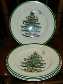 【送料無料】キッチン用品・食器・調理器具・陶器　スポデクリスマスツリーインチディナープレートセットのイギリス製Spode Christmas Tree 10-1/2-Inch Dinner Plates Set of 4 Made in England