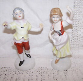 【送料無料】キッチン用品・食器・調理器具・陶器　ヴィンテージ磁器フィギュア女の子と少年Vintage Porcelain Figurines Girl &amp; Boy