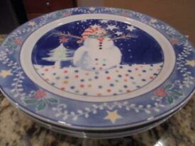 【送料無料】キッチン用品・食器・調理器具・陶器　ノリテイクエポックミスター・スノーマンディナープレート新しいボックスなし低い高速配送4 Noritake Epoch Mr. Snowman dinner plates new without box ~ low fast shipping!