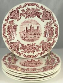 【送料無料】キッチン用品・食器・調理器具・陶器　アンティークウェドウッドレッドロイヤルホームズオブブリテン磁器中国パンバタープレートAntique Wedgwood Red Royal Homes Of Britain Porcelain China Bread Butter Plate 6