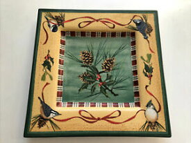【送料無料】キッチン用品・食器・調理器具・陶器　レノックス冬の挨拶土器広場サービングプラッター鳥Lenox Winter Greetings Earthenware Square Serving Platter 14.75 Birds