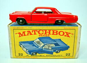 �y���������z�͌^�� ���f���J�[ �}�b�`�{�b�N�X�|���e�B�A�b�N�X�|�[�c�N�[�y���b�h���f���{�b�N�Xmatchbox rw 22c pontiac sports coupe red 1 box with blue model