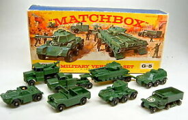 【送料無料】模型車 モデルカー マッチボックスセットセットトップインボックスmatchbox g5 military vehicle set gift set 1964 top in e box