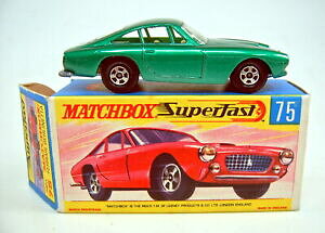 �y���������z�͌^�� ���f���J�[ �}�b�`�{�b�N�X�t�F���[�x�����l�b�^�O���[�����^���b�N���A�{�b�N�Xmatchbox sf no 75a ferrar berlinetta green metallic rare perfect in h box