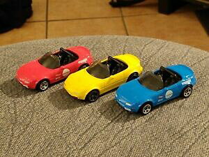 �y���������z�͌^�� ���f���J�[ �}�c�_�~�A�^�z�b�g�z�C�[�����[�W�[���b�ghot wheels loosie lot of three mazda miata cars