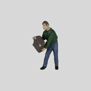yz͌^ fJ[ X[cP[XZ[^[XP[man in a sweater with a suitcase white metal figure 143 o scale