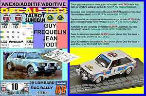 �y���������z�͌^�� ���f���J�[ �A�l�b�N�X�f�J�[���^���{�b�g�T���r�[�����[�^�X�K�C�t���P���������[annex decal 143 talbot sunbeam lotus guy frequelin rac rally 1980 3rd 01