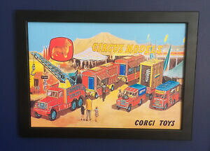 �y���������z�͌^�� ���f���J�[ �R�[�M�[�g�C�`�b�p�[�t�B�[���Y�T�[�J�X�t���[���T�C�Y�|�X�^�[�p���t���b�g�V���b�vcorgi toys chipperfields circus 1960s framed a4 size poster brochure shop