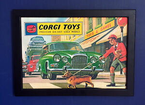 �y���������z�͌^�� ���f���J�[ �R�[�M�[���B���e�[�W�J�^���O�J�o�[�t���[���T�C�Y�|�X�^�[�T�C��corgi toys 1963 vintage catalog cover framed a4 size poster sign