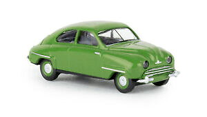 �y���������z�͌^�� ���f���J�[ �u���L�i�T�[�u���F���f�N�����k�G�{brekina 28603 saab 92 verde claro, h0, nuevo 2020