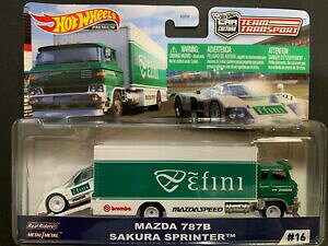 �y���������z�͌^�� ���f���J�[ �z�b�g�z�C�[���}�c�}�c�E���g�X�v�����^�[�`�[��hot wheels mazda 787b und sakura sprinter team transport flf56956j 164