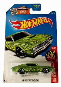 yz͌^ fJ[ zbgzC[TCNO[2015 hot wheels 1010 flames 1969 mercury cyclone green with yellow flames