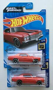 �y���������z�͌^�� ���f���J�[ �z�b�g�z�C�[���P�[�X�V�F�x��?���b�g2020 hot wheels p case 70 chevelle ss ~ lot of 2 ~ free shipping