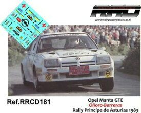 【送料無料】模型車 モデルカー デカールデカールオペルマンタドウロバリアラリープリンシペデアストゥリアスdecaldecals 143 opel manta; dourobarriers; rally principe de asturias 1983
