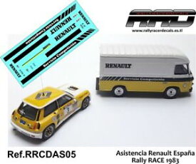 【送料無料】模型車 モデルカー デカルカルカアシステンシアルノーエスパーニャラリーレースdecalcalca 143; asistencia renault espana; rally race 1983