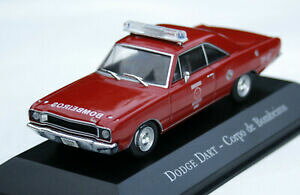 �y���������z�͌^�� ���f���J�[ �_�b�W�_�[�g�N�[�y�u���W�����b�hdodge dart coupe manufactured 1967 as brazilian fire vehicle, m 143, red