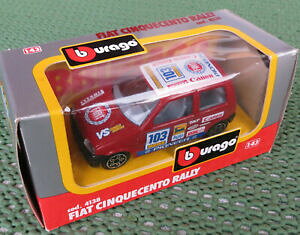 yz͌^ fJ[ uSuuS^tBAbg`NG`Fg[C^AIO{bNXburago bburago cod 4138 fiat cinquecento rally 143 emb orig box made in italy