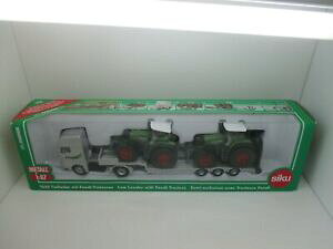 �y���������z�͌^�� ���f���J�[ �V�N�}�����[���[�_�[�t�F���g�g�^�[siku man low loader with 2 fendt tractor no 1840 gk30 *