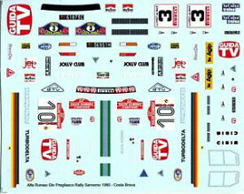 【送料無料】模型車 モデルカー アルファロメオアルフェッタターボデルタoラリーサンレモデカールalfa romeo alfetta gtv turbodelta no 10 rally sanremo 198 decals 143
