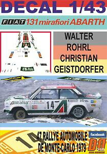 yz͌^ fJ[ fJ[tBAbgAog[eJdecal fiat 131 abarth w rohrl r montecarlo 1979 dnf 01