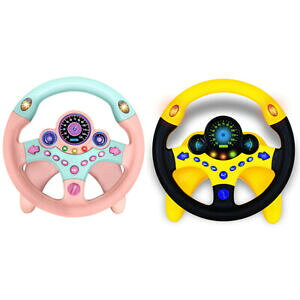 yz͌^ fJ[ LbYC^eBuXeAOzC[CgTEhV`AEtoy car wheel kids interactive toys steering wheel with light sound simulatyuau