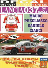 【送料無料】模型車 モデルカー デカールランチアラリープレリアスコイプレスdecal lancia 037 rally m pregliasco ypres 24 hours r 1986 5th 01