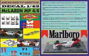 yz͌^ fJ[ fJ[}N[}[{ACgZiAvXgannex decal 143 mclaren mp 44 1988 marlboro ayrton senna amp; alain prost 01